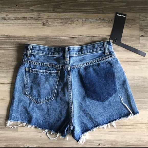 NWT Nasty Gal Let's Play Denim Shorts - Picture 3 of 4